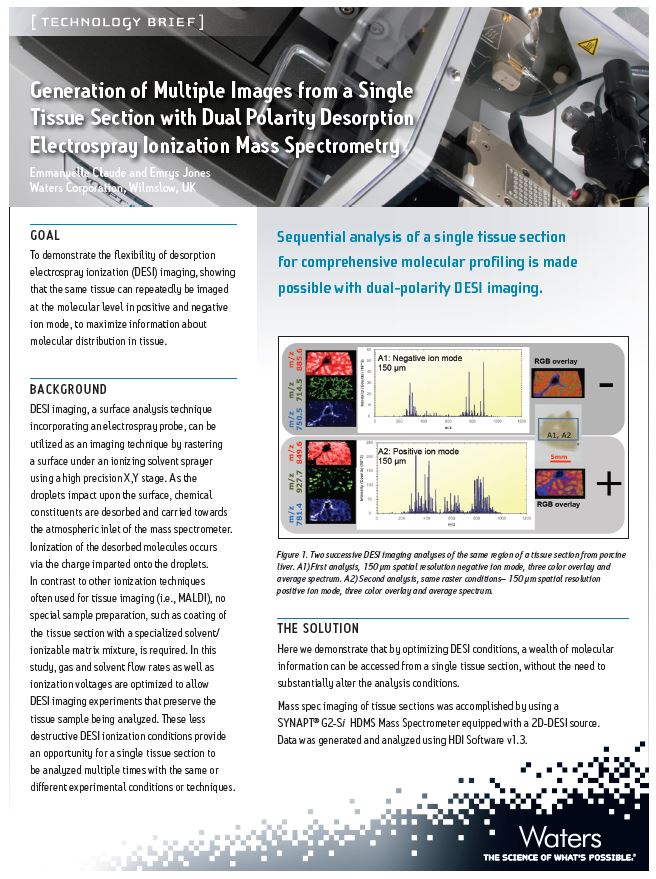 Generation of Multiple Images from a Single Tissue Section with Dual Polarity Desorption Electrospray Ionization Mass Spectrometry